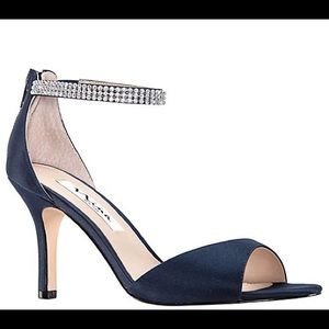 Nina Single Band Rhinestone Ankle StrapSandal